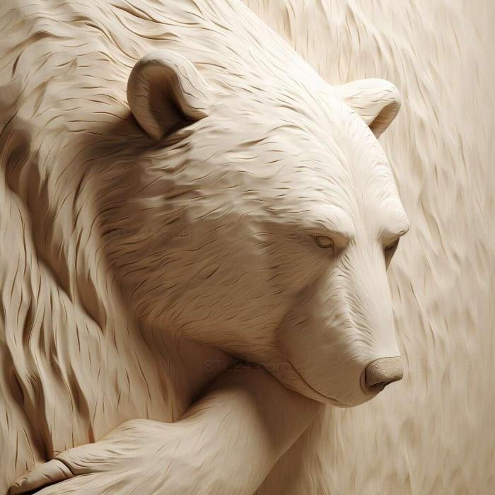 Nature and animals (st polar bear 4, NATURE_3724) 3D models for cnc